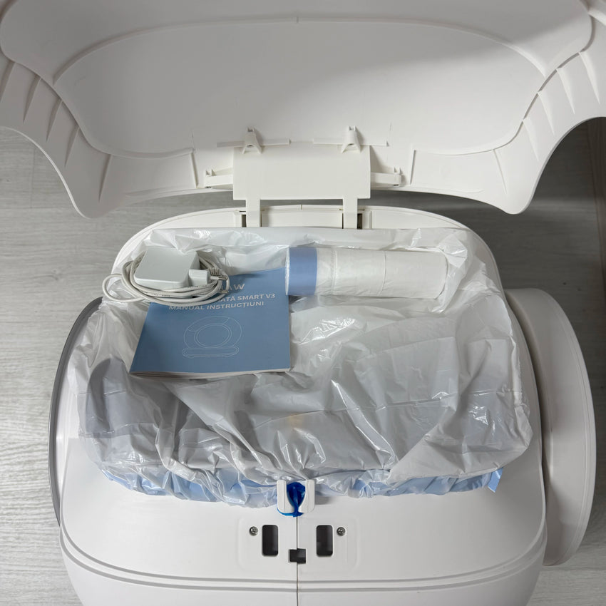 SECOND HAND - Litiera automata smart SHAW® V3 pentru pisici, auto-curatare, eliminare mirosuri prin ionizare, aplicatie mobila, 9L (5)