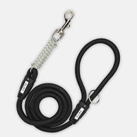 Lesa Flipy pentru caini cu arc anti smucire, 130 cm, rezistenta si confortabila, negru