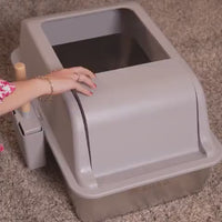 Litiera inox SHAW® XL pentru pisici, cu prag multifunctional si lopatica incluse, usor de curatat, rezistenta