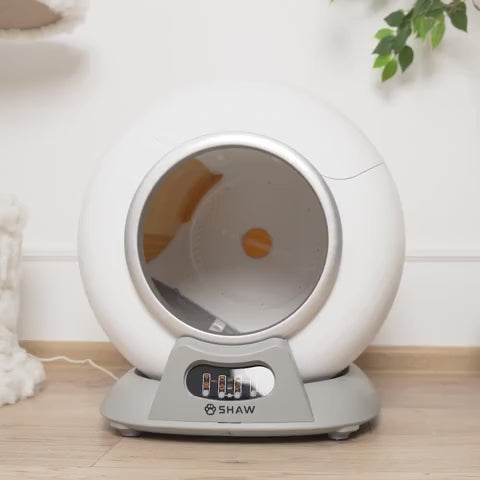 Litiera automata smart SHAW® V2 pentru pisici, auto-curatare, sterilizare, aplicatie mobila, 9L
