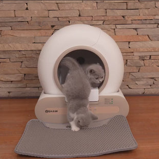 Litiera automata smart SHAW® Plus, pentru pisici, auto-curatare, eliminare mirosuri, aplicatie mobila, 9L