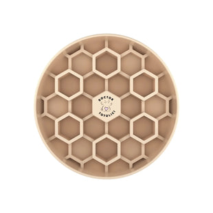 Bol hrănire lentă pentru câini - Slow feeder Honeycomb Doctor Totolici, culoare Oat Milk