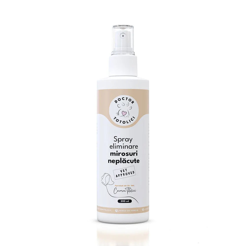 Spray eliminare mirosuri neplăcute cu miros de vanilie Doctor Totolici, 200 ml