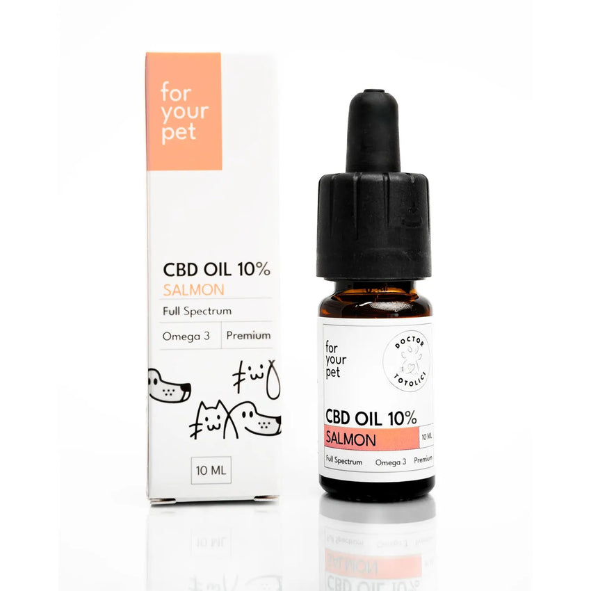 Ulei de CBD 10% pentru Câini și Pisici Aromă de Somon Doctor Totolici, 10ml