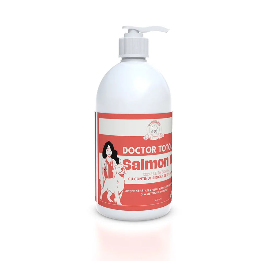 Ulei de somon pentru câini și pisici Doctor Totolici Salmon Oil, 500 ml