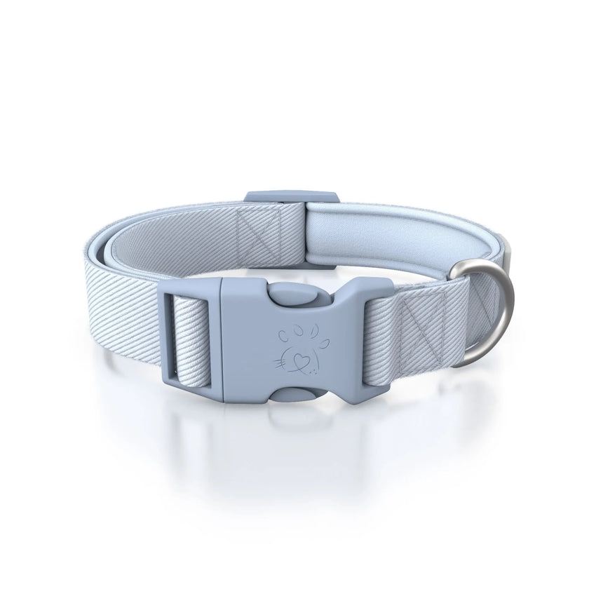 Zgardă Quick Release din policoton ultra-ușoară Doctor Totolici, culoare Baby Blue - Mărime zgardă: S (20 - 28 cm)
